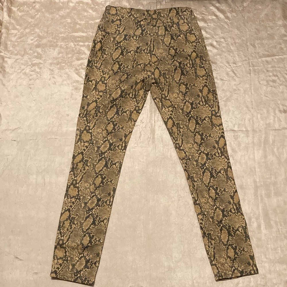 Frame Le High Skinny Crop Coated Python Jeans - image 5